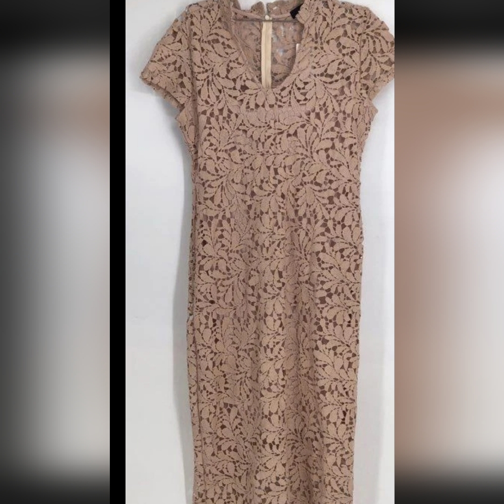 Suzanne Betro Women's Tan Sheath Dress